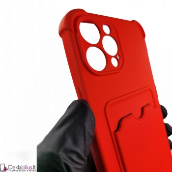 Anti-Shock dėklas su kišenėle - raudonas (Apple Iphone 12 Pro Max) Anti-Shock dėklas su kišenėle - raudonas (Apple Iphone 12 Pro Max)